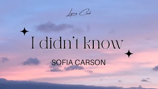 Sofia Carson - I didn't know | from \