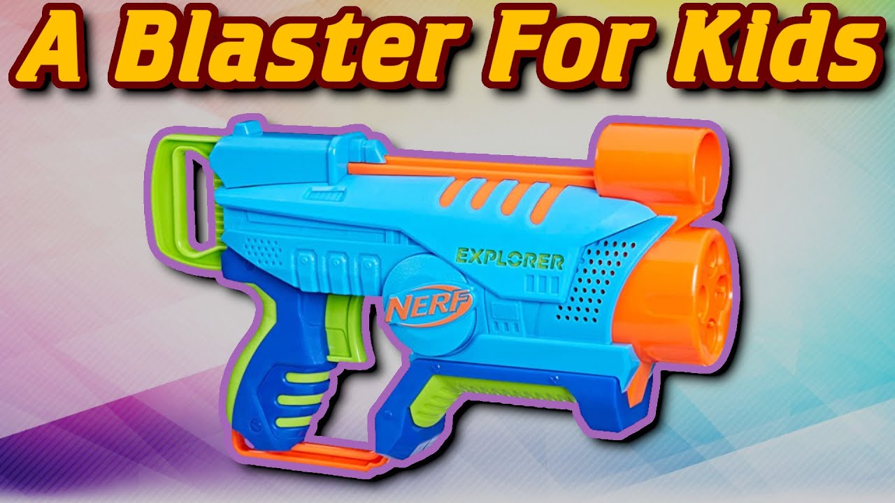 Nerf Elite Jr Explorer Easy-Play Toy Blaster, Easy Hold & Load