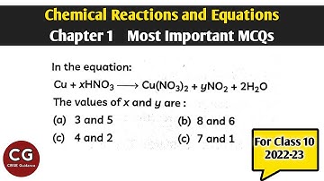 Chemical Reactions and Equations Important MCQs (Class 10)