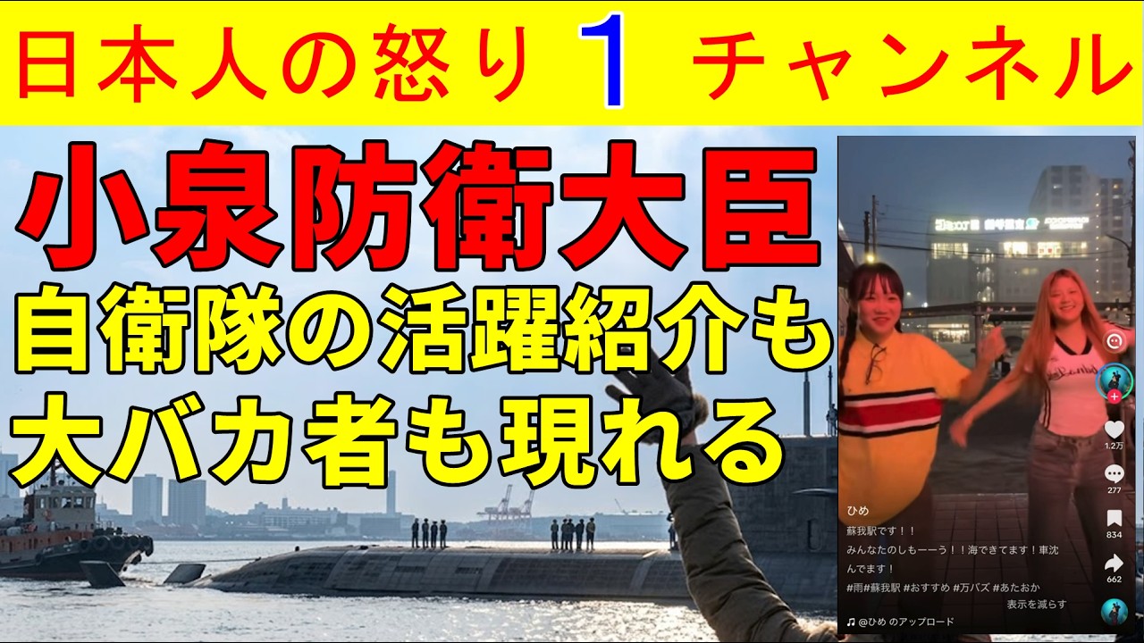 【小泉大臣が自衛隊情報をアップする】熊本と千葉の災害に奮闘する自衛隊を紹介するものの千葉県の蘇我駅前で踊るバカ女の動画も拡散される