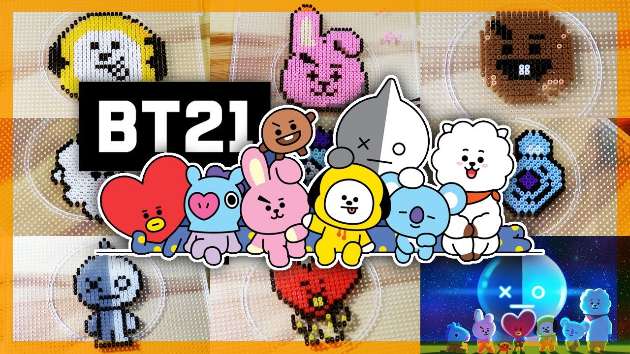 Bts 방탄소년단 Bt21 All Characters Chimmy Cooky Shooky Rj Mang Koya Van Tata Perler Beads Art Youtube