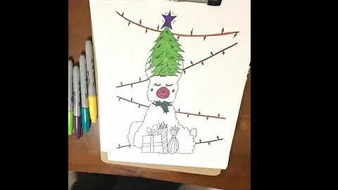 Christmas Llama - Timelapse Coloring Video