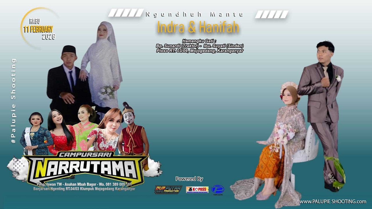 LIVE  NGUNDHUH MANTEN INDRA & HANIFAH // CS. NARRUTAMA // DUA PUTRA AUDIO // PLOSO 11-2- 2026 PART.2