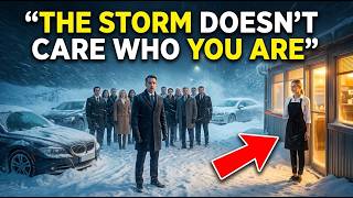 Waitress shelters 15 billionaires in a snowstorm—next day 135 luxury cars show up at her place