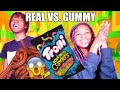 MACEI DOES GUMMY VS REAL CHALLENGE WITH KHALIL