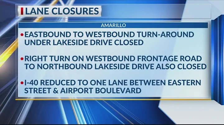 Lane closure report for week of June 9