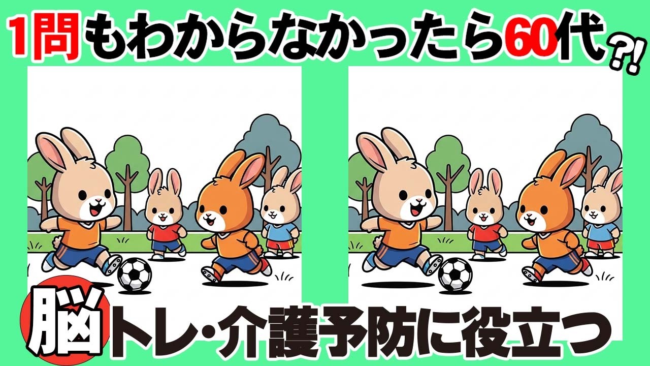 【間違い探し×脳トレ】１つも見つけられないあなたは60代？！認知症予防と集中力アップトレーニングの10分間。 001