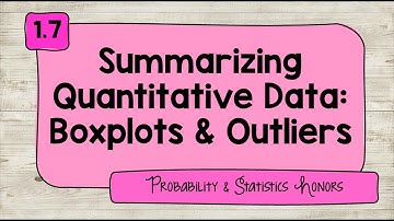 1.8 Summarizing Quantitative Data: Boxplots & Outliers