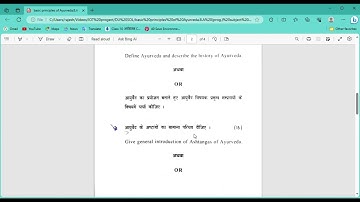 basic principles of Ayurveda (Sanskrit) second semester