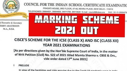 CISCE Official Marking Scheme for ICSE/ ISC 2021 Results, ICSE/ISC 2021 Board Result in Early July