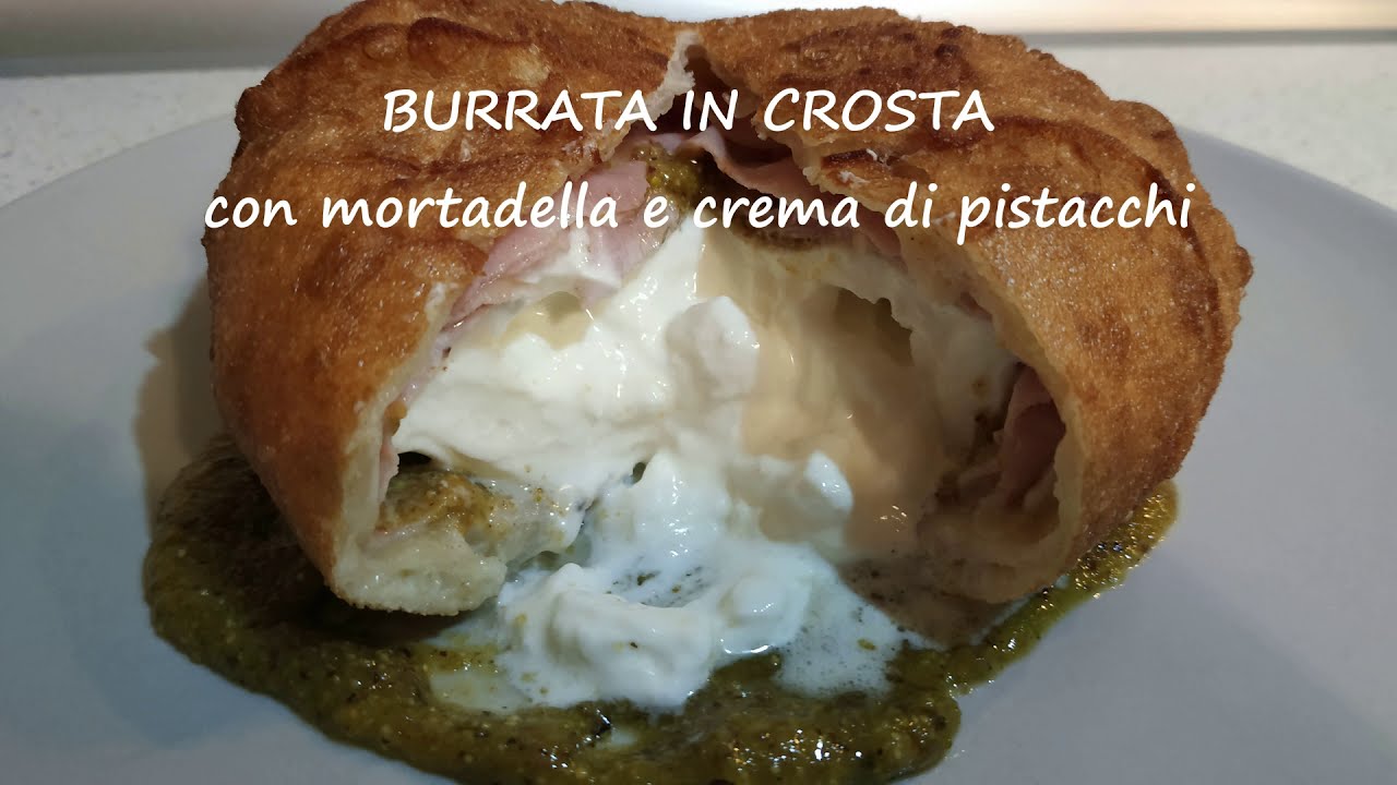 Burrata in crosta con mortadella e crema di pistacchi Ricetta facile