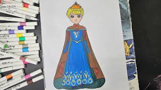 Tô màu nữ hoàng băng giá/ How to draw queen Elsa/ học tô màu