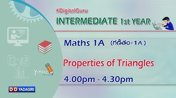 1st Inter Maths 1A || Properties Of Triangles || Intermediate Education || December 21, 2020