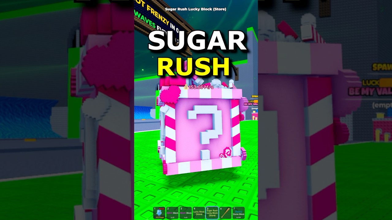 Sugar Rush Lucky Block в Escape Tsunami для Brainrots Roblox