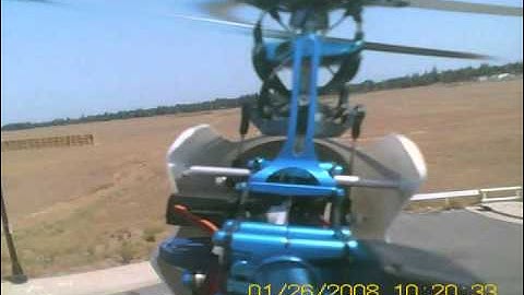 Trex 450 Clone flight and crash at Grant Flying Area, Elk Grove