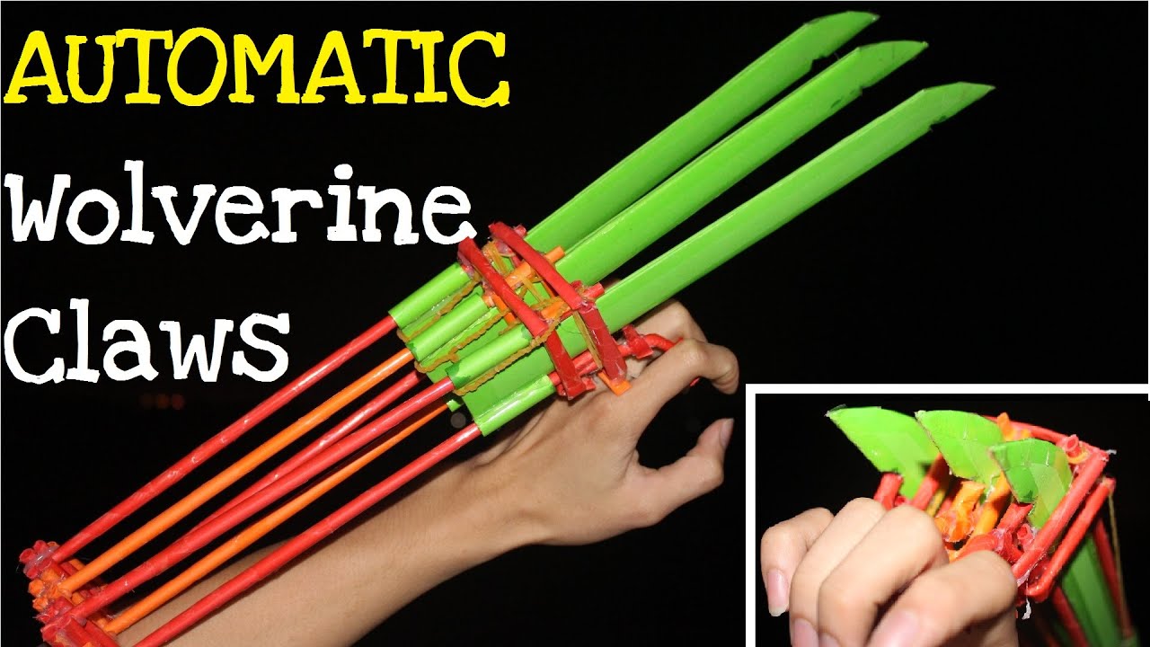 How to make Automatic Paper Wolverine Claws Xmen Weapon YouTube