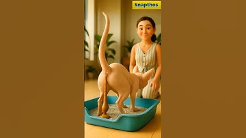 Cat Pooping in a Litterbox 🐱💩 Animals Pooping | Snapthos #catpoop #pooping #litterbox #poopingcat