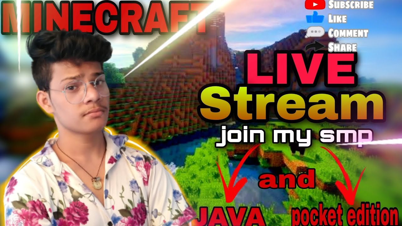 Minecraft live stream join my public SMP Java and pocket edition 24/7 # ...