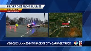 Woman killed after crashing into Winston-Salem garbage collection truck, police say