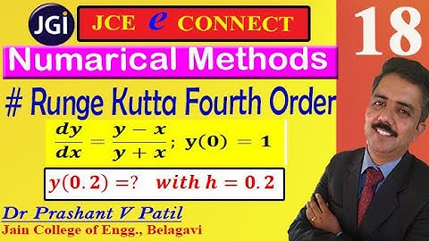 Numerical solution of dy/dx=(y-x)/(y+x) || Runge Kutta Method || 18mat31 || Dr Prashant Patil