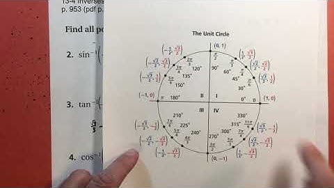 13-4 Inverses of Trigonometric Functions problems #2-4