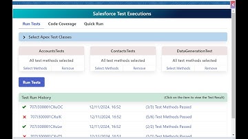 Salesforce Test Executions | Google Chrome Extension | Salesforce | Apex Test Run | Code Coverage