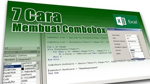 7 Cara Membuat Combobox UserForm Excel Lengkap