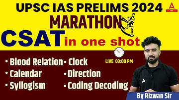 CSAT Mix MCQs Marathon | Reasoning For CSAT | UPSC CSAT Reasoning Classes 2024 BY Rizwan Sir