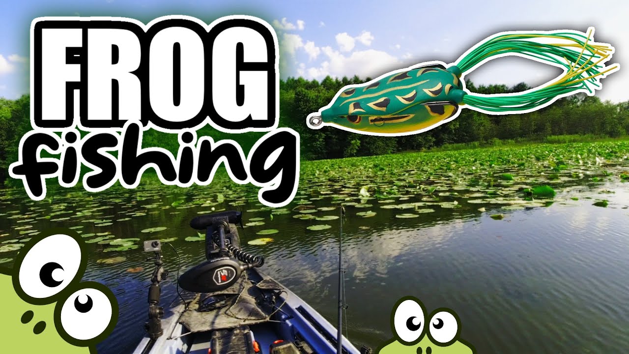 TOPWATER Frog Fishing for BASS WINDY Day at Lake Arthur Bass
