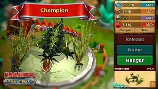 Whip-Slash, Max Level 124 - PvP Champion Dragon Arena 7 | Dragons: Rise of Berk