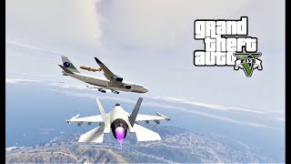 Stealing a Fighter Jet from an air base in GTA 5 ...!!!