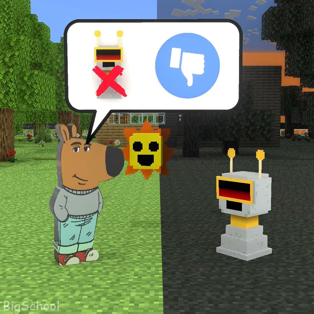Should Mr. Sun choose Chill Guy or Fun Bot? ??