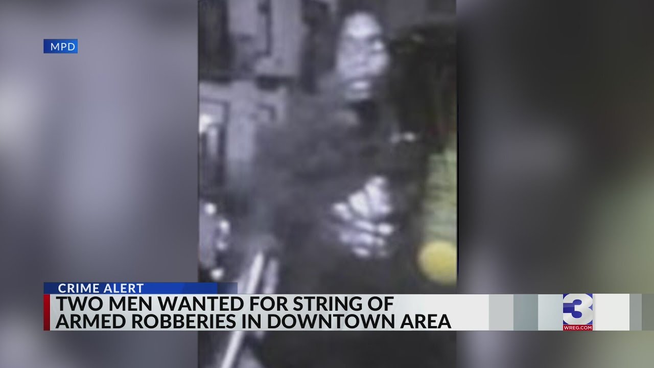 Two men wanted in four armed robberies downtown - YouTube