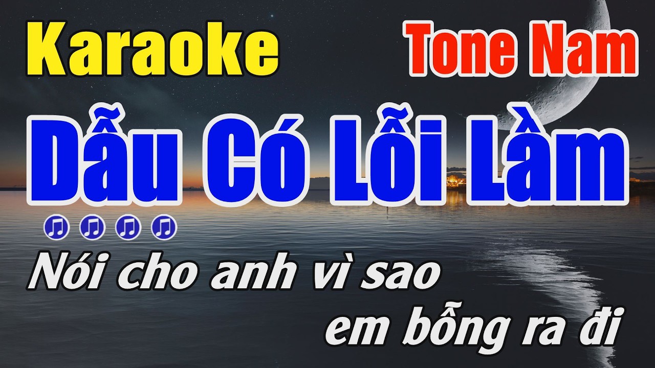 Dẫu Có Lỗi Lầm Karaoke Tone Nam ( D ) Karaoke Bo Music