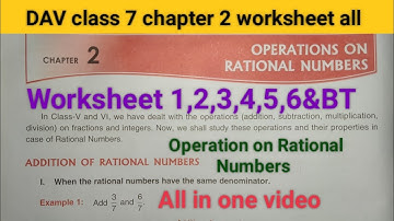 DAV Class 7 maths chapter 2 worksheet all ।। Class 7 math chapter 2 worksheet all dav public school