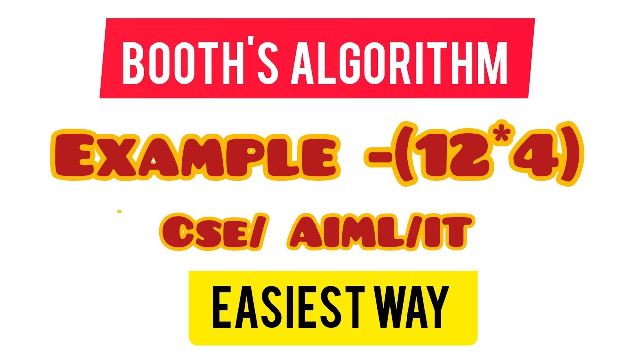 BOOTH'S ALGORITHM #computerorganisation | EASIEST WAY| Cbooths ...