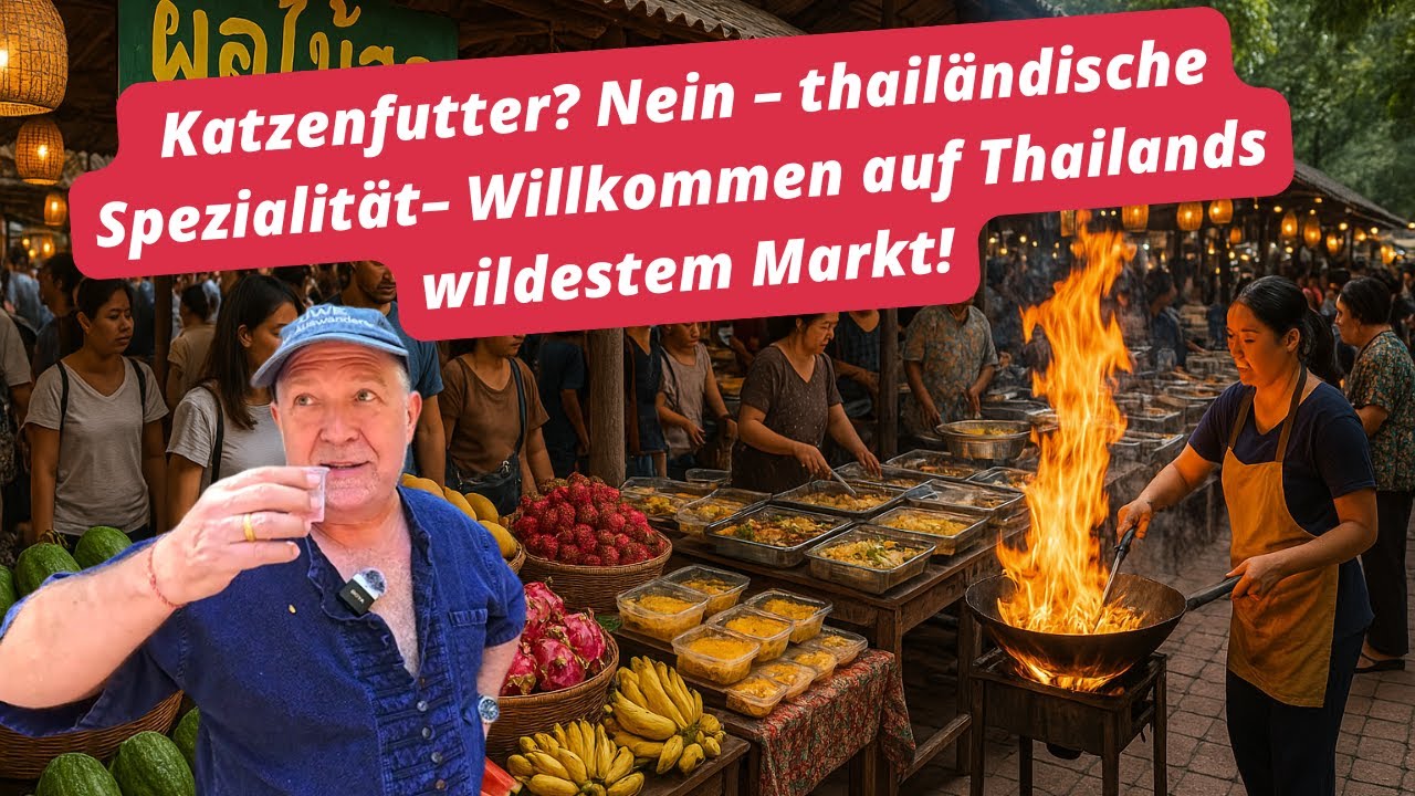 Exotischer Markt auf dem Dorf in Thailand. Wahnsinn was die Thais alles essen.😦🥳🤠
