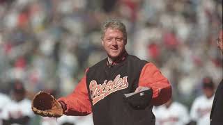 William Jefferson Clinton becomes the first U.S. President to throw the first pitch of the season fr
William Jefferson Clinton becomes the first U.S. President to throw the first pitch of the season fr William Jefferson Clinton becomes the first U.S. President to throw the first pitch of the season fr