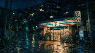 Peaceful Midnight Rain in an Urban Neighborhood 🌧️ Soothing Lofi Music for Deep Sleep