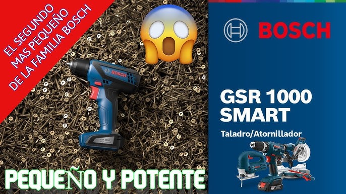 Taladro atornillador inalámbrico de 6mm Bosch GSR 1000 12V + accesorio con  maletín de transporte