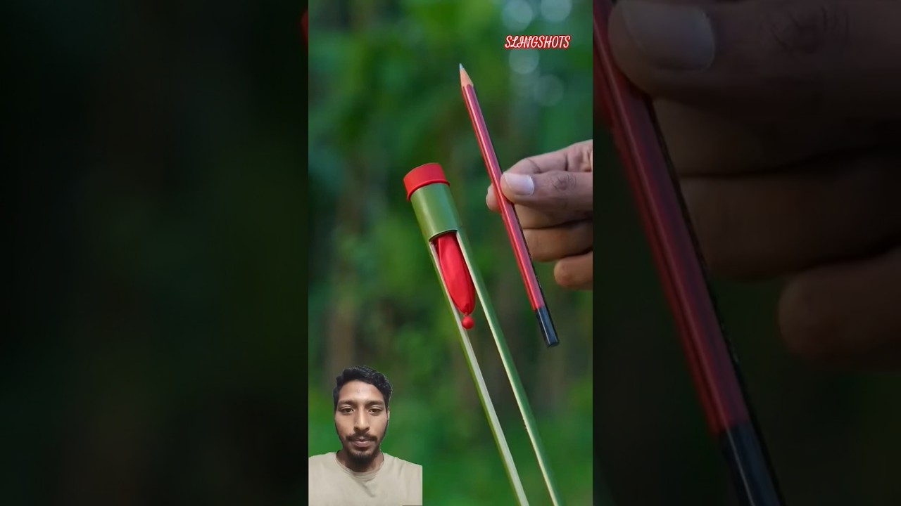 Mini Pencil Slingshot with Bamboo 🌿✨ 