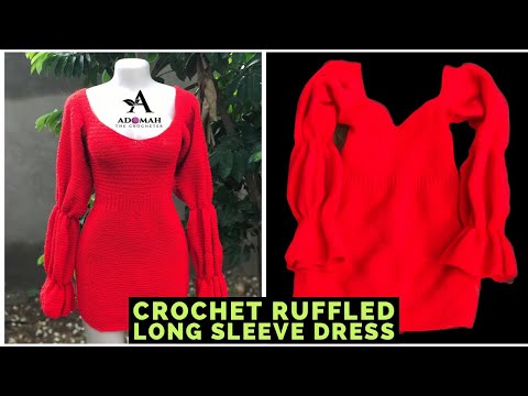How To Crochet A Cute Dress With Glamorous Sleeves || Detailed Tutorial