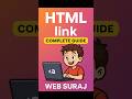 How to add link in HTML | HTML link tag explained in 30 seconds | Web Suraj |  #coding #shorts