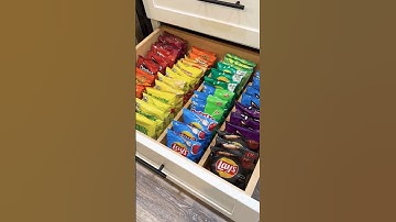 Organizing and restocking the chip drawer #asmr #organized #pantryorganization #kitchenorganization