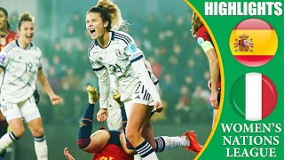 Spain vs Italy 2-3 All Goals & Highlights || Womens Nations League 2023/24