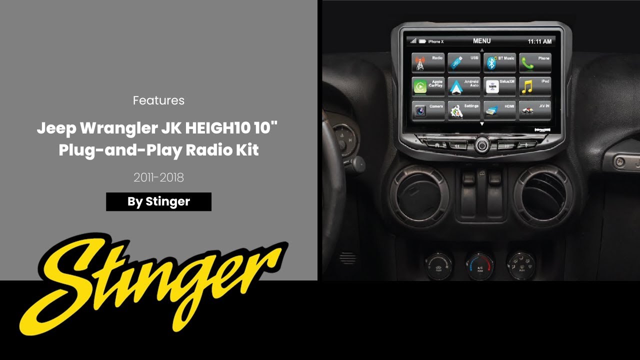 Radio Upgrade Features! 2011-2018 Jeep JK HEIGH10 Infotainment Features |  RB10JK11B by Stinger - YouTube