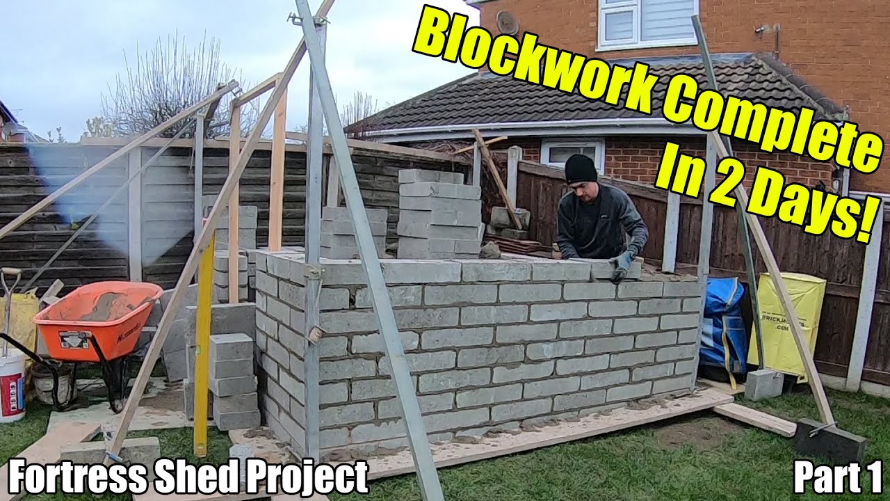 The Fortress Shed Project - Part 1 - Blockwork! #bricklaying # ...