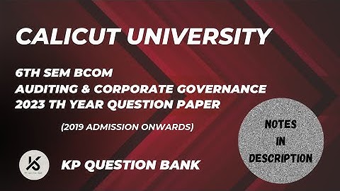 6th B.Com Auditing and Corporate Governance 2023th previous year question paper