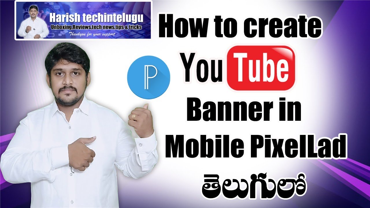How to Create YouTube banner art easily in mobile pixelLab | in Telugu ...