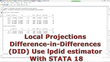 Local Projections Difference-in-Differences (DID) Use lpdid estimator With STATA 18